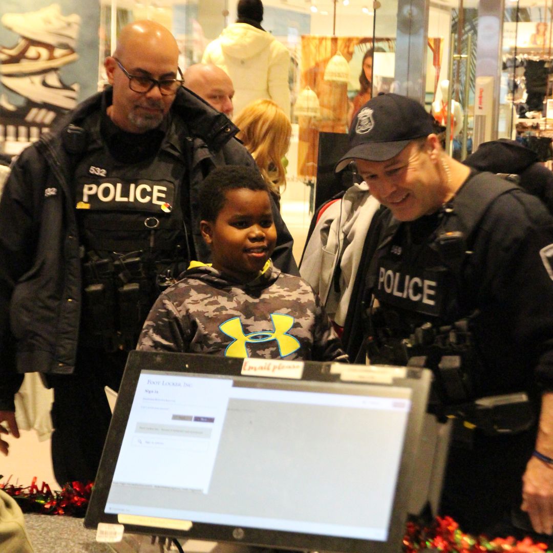 Last week, our officers joined these children for the second annual “Shop with a Cop” event. 

The kids were each surprised with a $350 shopping spree courtesy of Rose City Ford, Little Glenn’s Moving, &amp; <a href="/devonshiremall/">Devonshire Mall</a>!