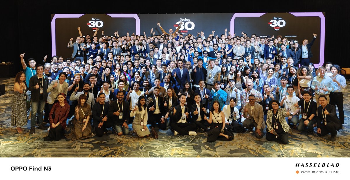 Inspirational entrepreneurs need innovation with their tech.  We're proud to sponsor the @Forbes Asia #Under30Summit and support the next generation of trailblazers.  

Discover more about the #OPPOFindersClub 🔗 oppo.com/sg/events/oppo… 
#ShotonOPPO #OPPOFindN3