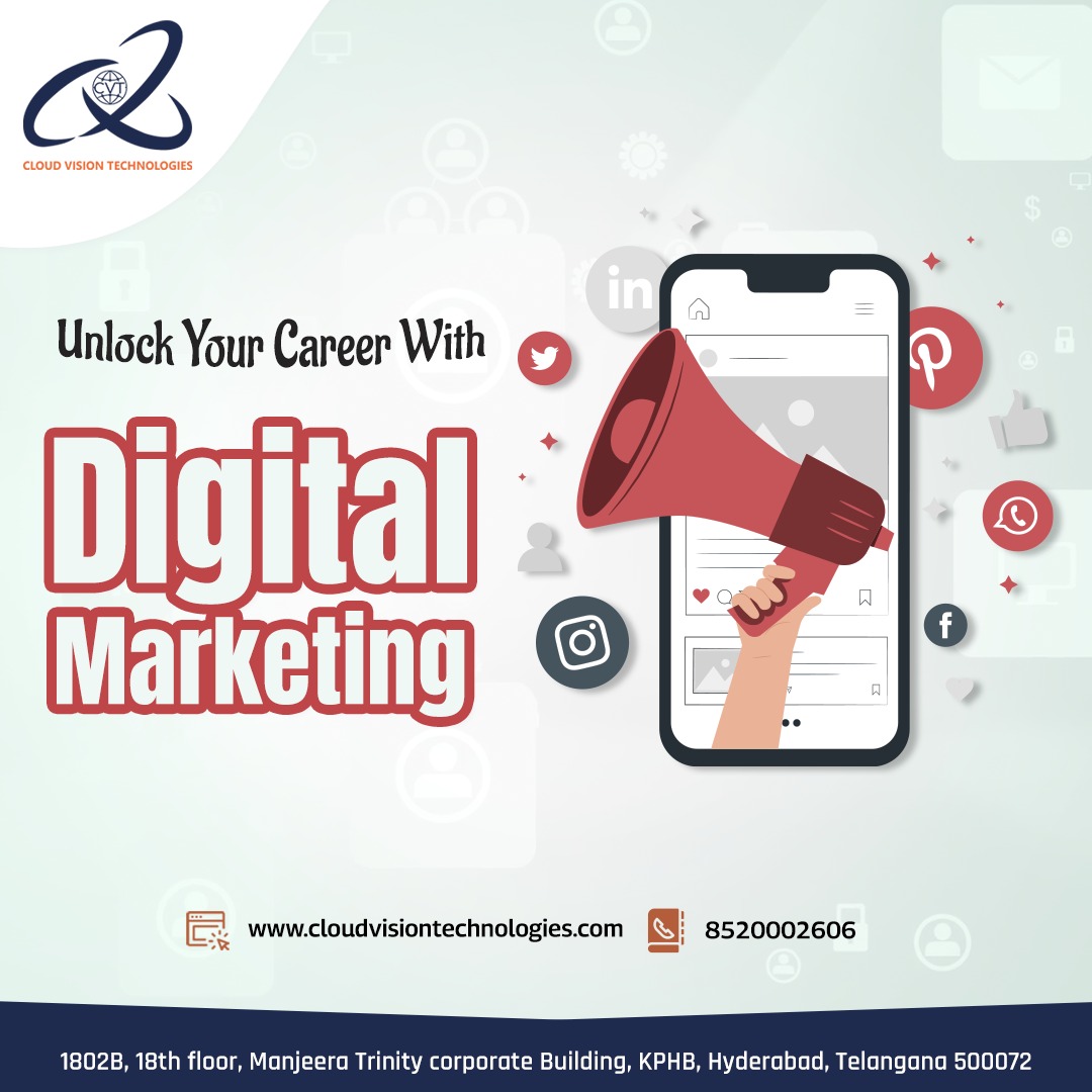 Cloud__vision's tweet image. If you are looking for the best digital marketing training institute in Hyderabad. we provide latest digital marketing course

For more details: 8520002606
cloudvisiontechnologies.com/digital-market…

#digitalmarketing #cloudvisiontechnologies #seo #Emailmarketing #Affiliatemarketing