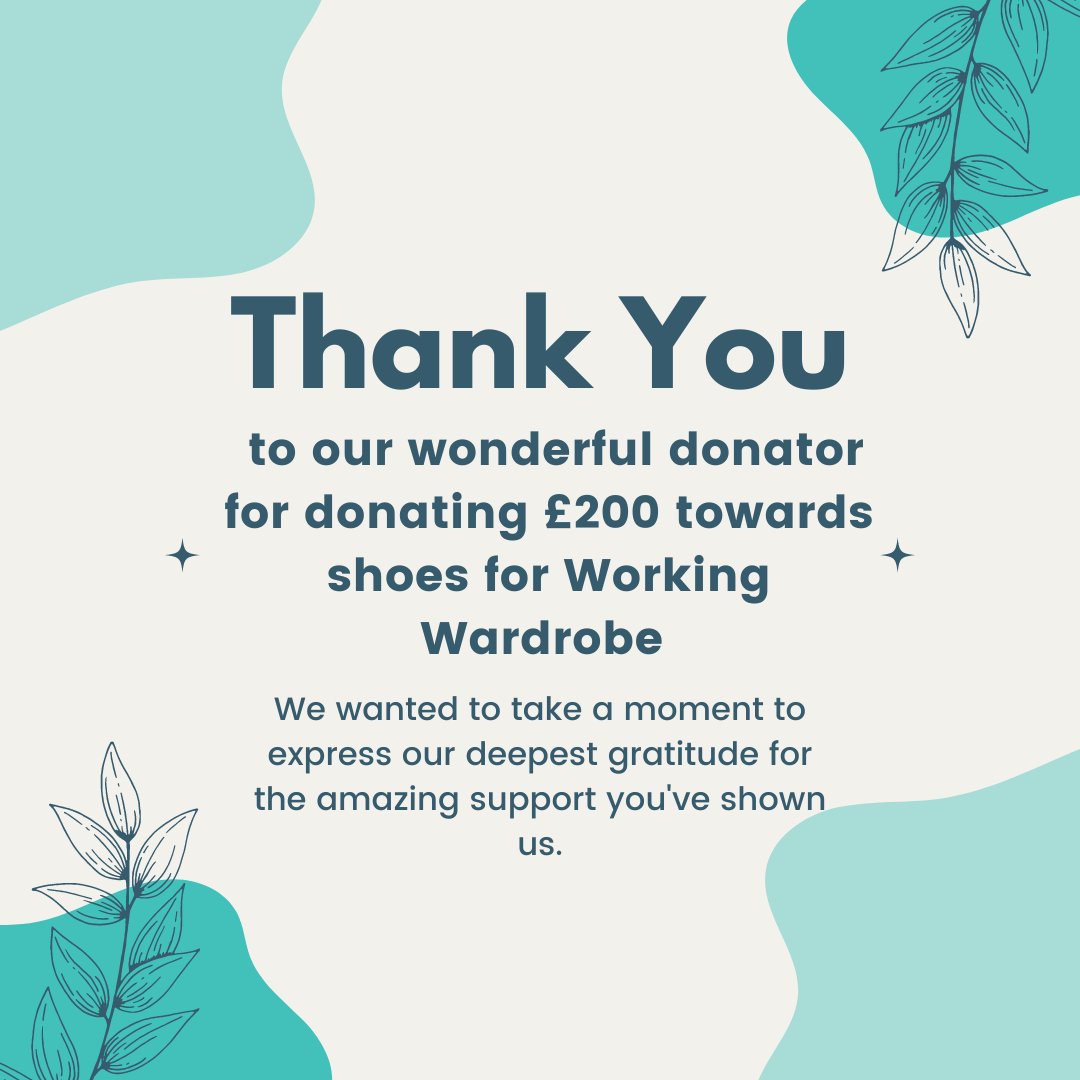 A massive thank you to our anonymous donator for a generous contribution of £200 and support for Working Wardrobe 🙂😊 @boltonathome #ThankYou #donation #Gratitude #support #grateful #sustainablefashion #interviews #HappyMonday
