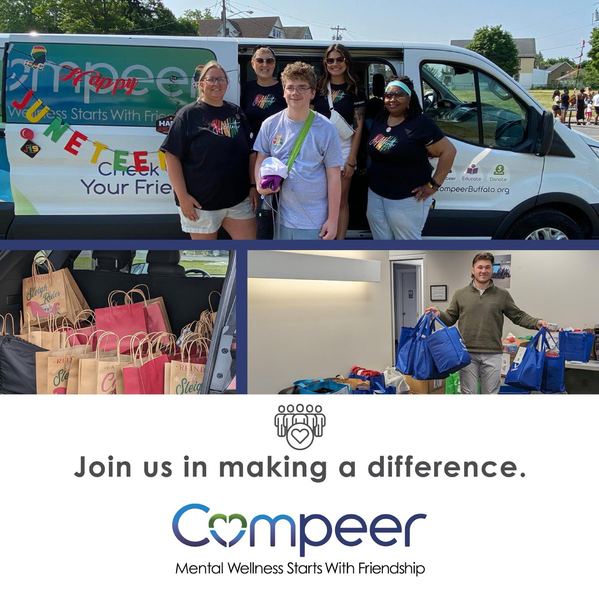 Compeer Buffalo is a non-profit organization dedicated to the improvement of mental health through meaningful friendships with others in the Buffalo community. Donate today using the link compeerbuffalo.org/donate/.