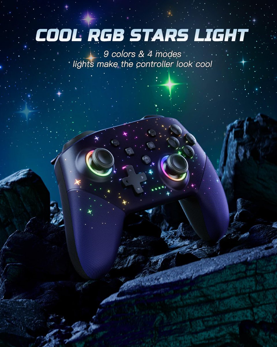 AmazonAfffilate's tweet photo. Switch Controller, LED Star Wireless Pro Controller for Switch/Lite/OLED, Multi-Platform Windows PC/IOS/Android Controller with 9 Colors Cool RGB Light/Programmabele/Motion /Vibration/Turbo/Wakeup.Available for buy now.
https://t.co/opcQCnNpN6 https://t.co/mblJCOtMmU