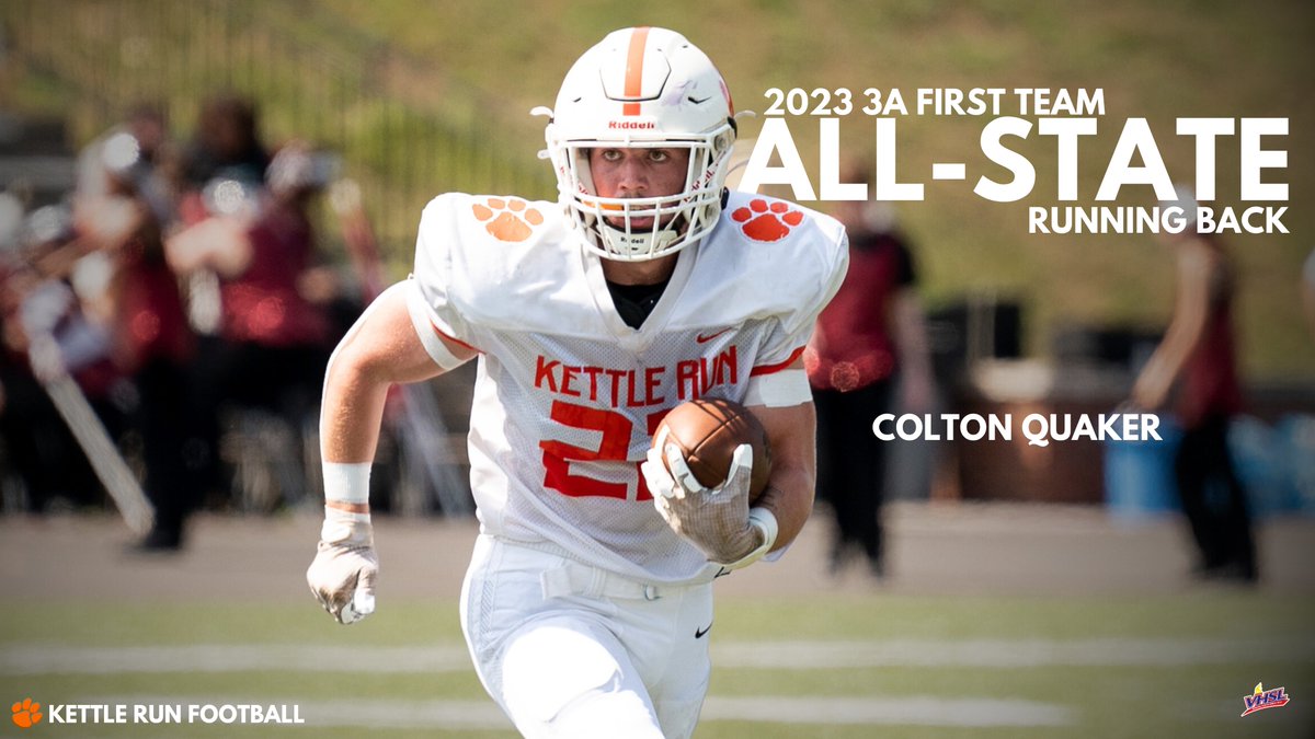 KettleRunFB's tweet image. Congratulations to Colton Quaker for being named a 1st team All-State running back.

#RollCougs
#FindAWay