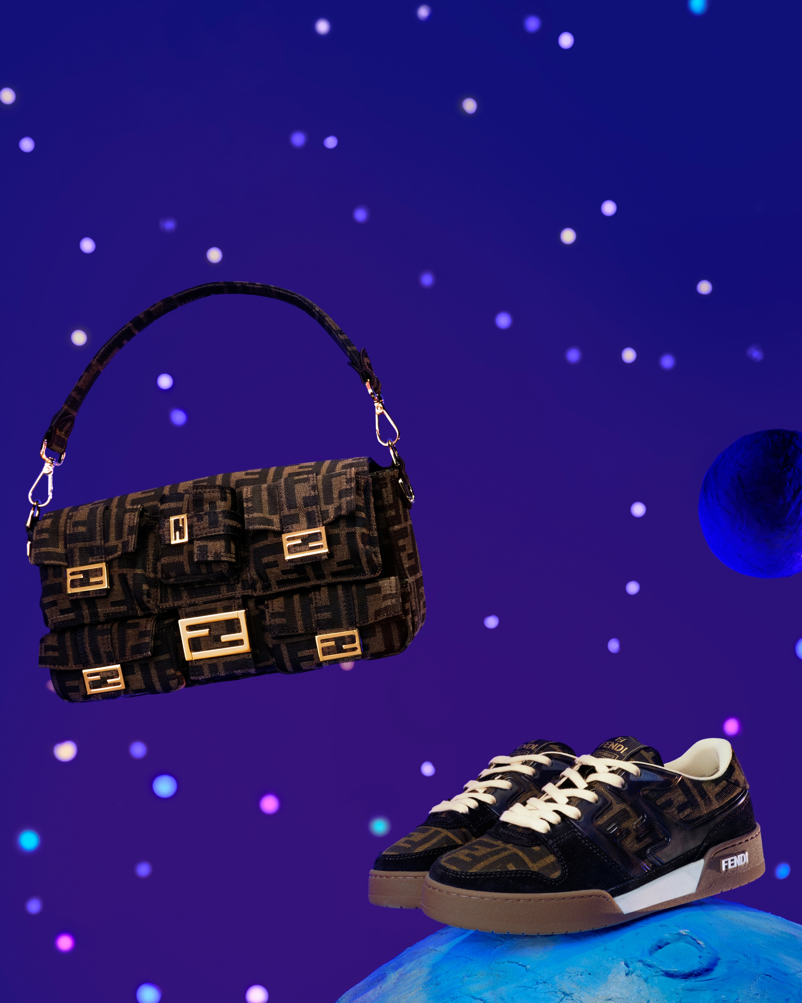 Fendi on X: The FF jacquard brings timeless allure to the #FendiBaguette  Multipocket and #FendiMatch sneaker. Shop #FendiGifts in boutiques.   / X