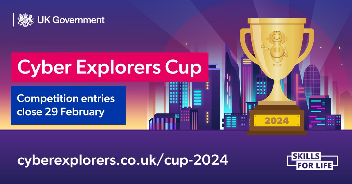 Exciting new competition for 11-14-year-olds. Get your Cyber Squad ready for the #CyberExplorersCup and inspire the next generation of cyber experts. Entries now open: cyberexplorers.co.uk/cup-2024
#CyberChoices #CyberExplorers