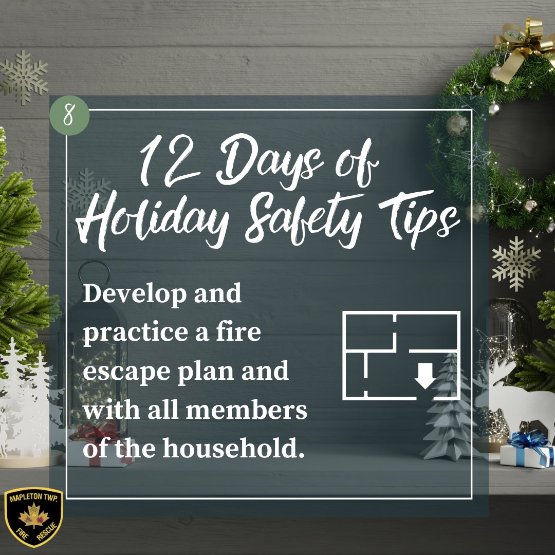 ❄️Day 8 of 12 Days of Holiday Safety❄️ 

Santa knows his way in and out of your house, but do you? Practice your escape plan before the event of a fire. Confirm that everyone in your house knows the drill to get out in an emergency. 🎅 

#holidaysafety