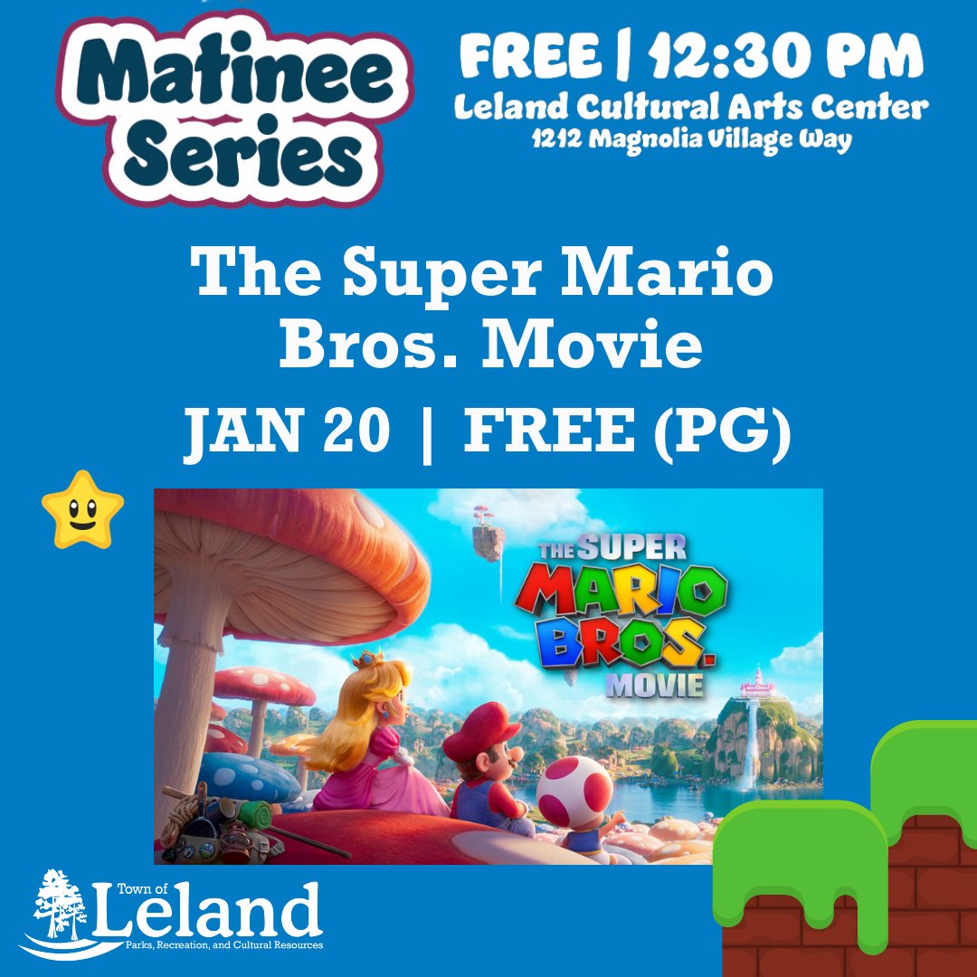 🚀 Jump into the action with a FREE screening of The Super Mario Bros Movie on Jan 20 at 12:30 PM! Bring your friends and favorite snacks as you enjoy an afternoon of fun at the LCAC.