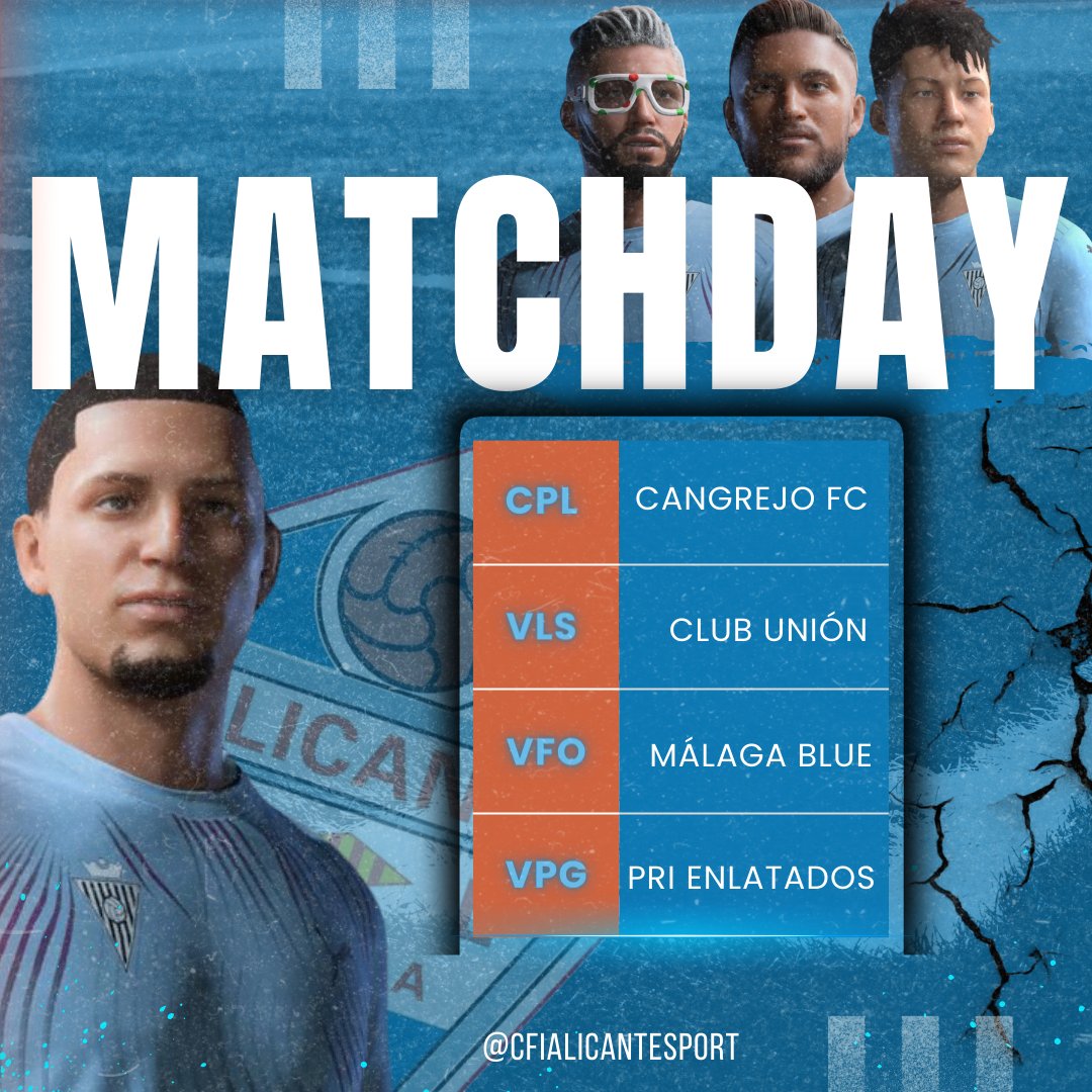 CFIAlicanteSpor's tweet photo. ⚽ MATCHDAY ⚽
🆚️ | #cangrejofc
🏆 | CPL
⏰ | 22:20h
🆚️ | #ClubUnion
🏆 | VLS
⏰ | 22:40h
🆚️ | @Malaga_Blue
🏆 | VFO
⏰ | 23:00h
🆚️ | #Prienlataos
🏆 | VPG
⏰ | 23:20h https://t.co/bsWDaxpJez