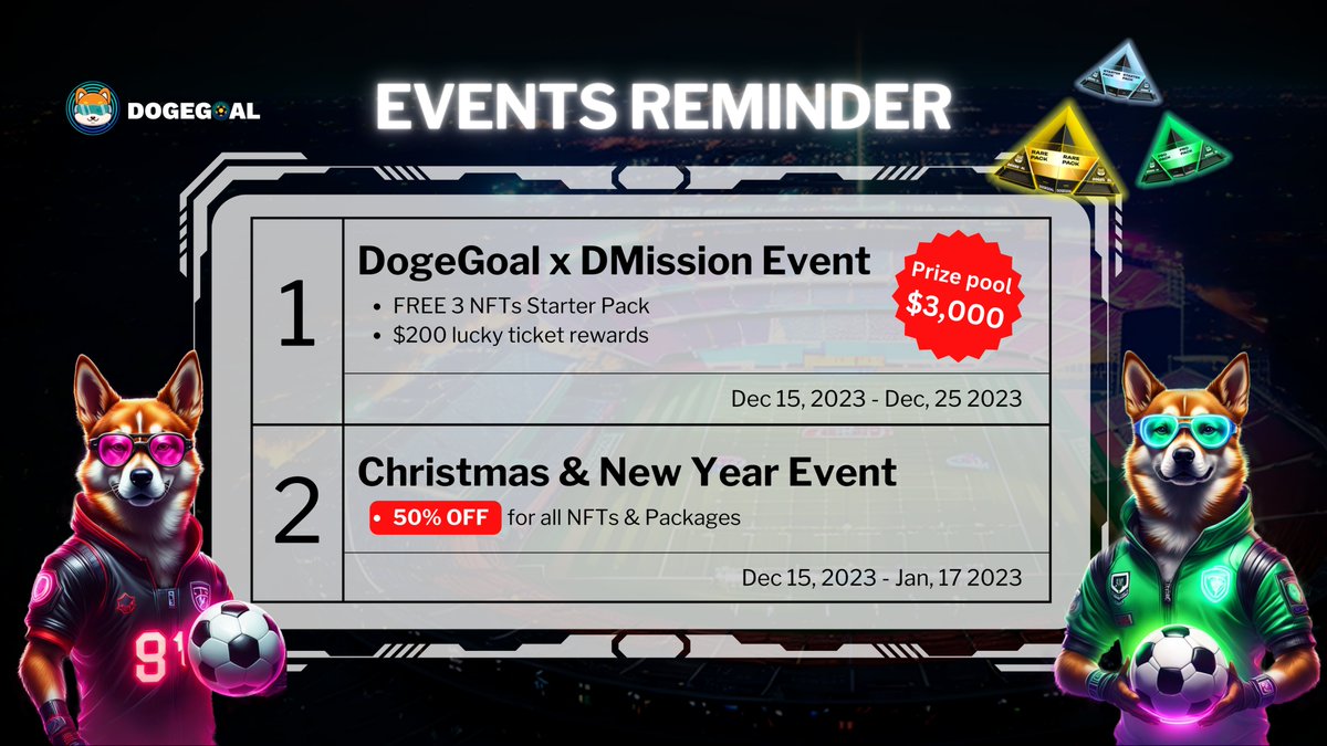 📅 Our Event Calendar is stacked with epic happenings this week.

🗓️ Don't miss out – check it now and join the excitement! 👉dogegoal.ai

#DogeGoalAI #opBNB #BNB #BNBCHAIN #BNB #christmas #newyear2023