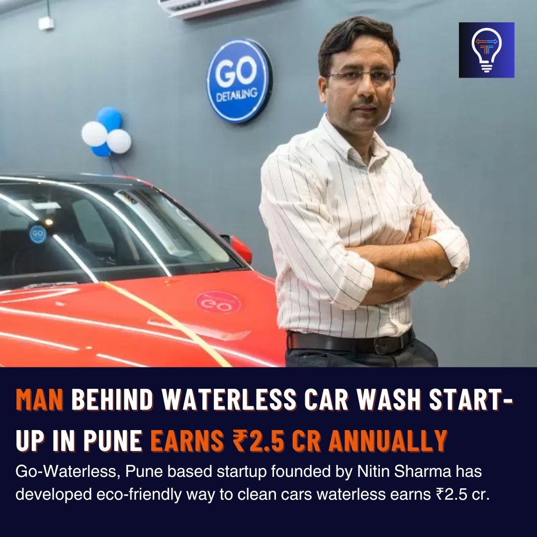 #GoWaterless, a #Pune-based #startup by Nitin Sharma, innovates #ecofriendly sprays for #waterless #Car cleaning. #Profitable since 2019, it operates in 22 states, conserving 12 lakh litres of water daily.
#fiscalfuel #startups #business #profit #company #Innovative #india