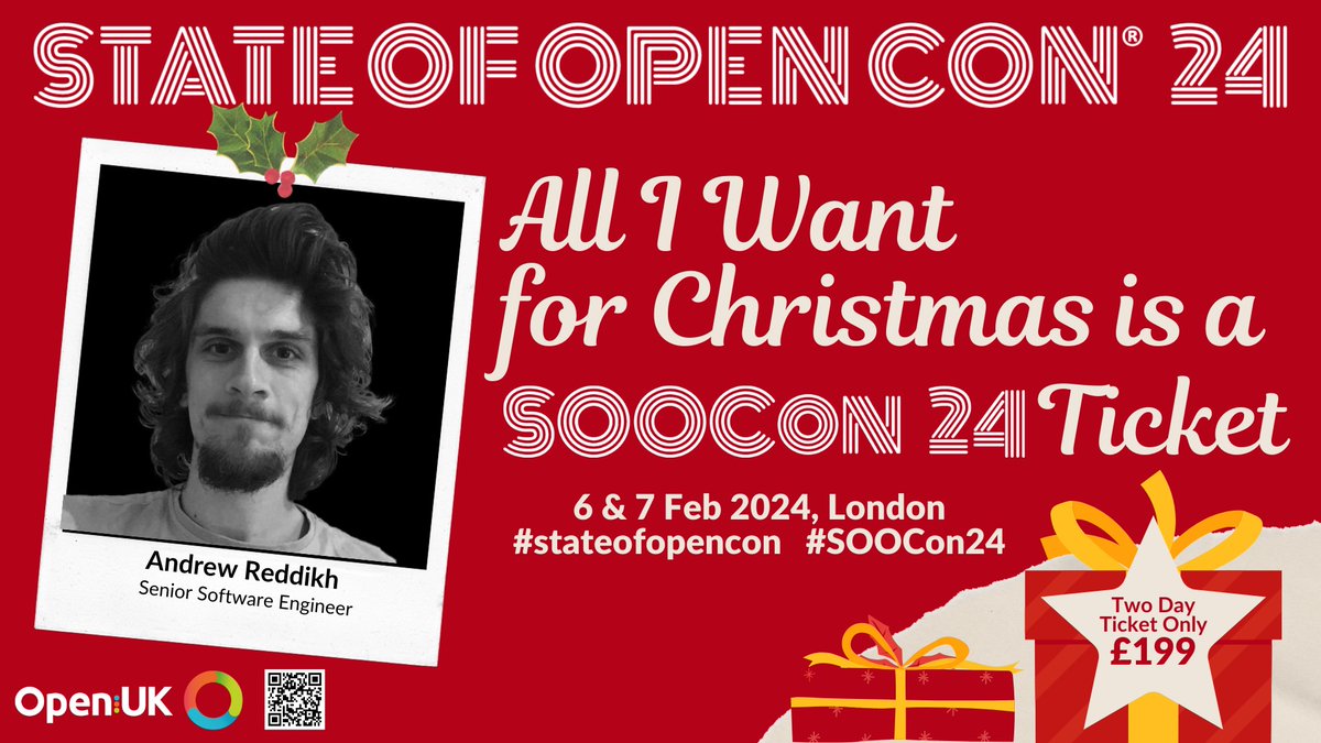 Get your tickets at stateofopencon.com for the bargain £199 for two days. Community, Student and unemployed free tickets available by contacting admin@openuk.uk for a code. #soocon24 #stateofopencon