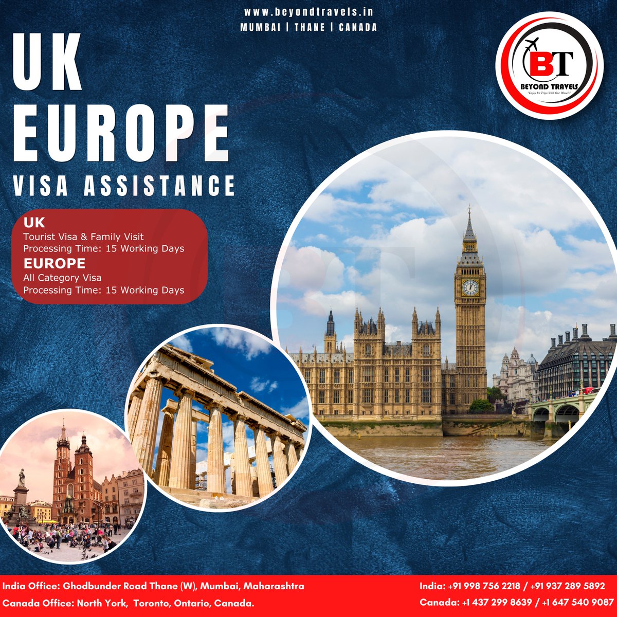 'Turn your travel dreams into reality with our UK and Europe visa assistance. Your gateway to a seamless and unforgettable adventure! 🗺️✨ #VisaMagic #TravelGoals'
@beyondtravels_