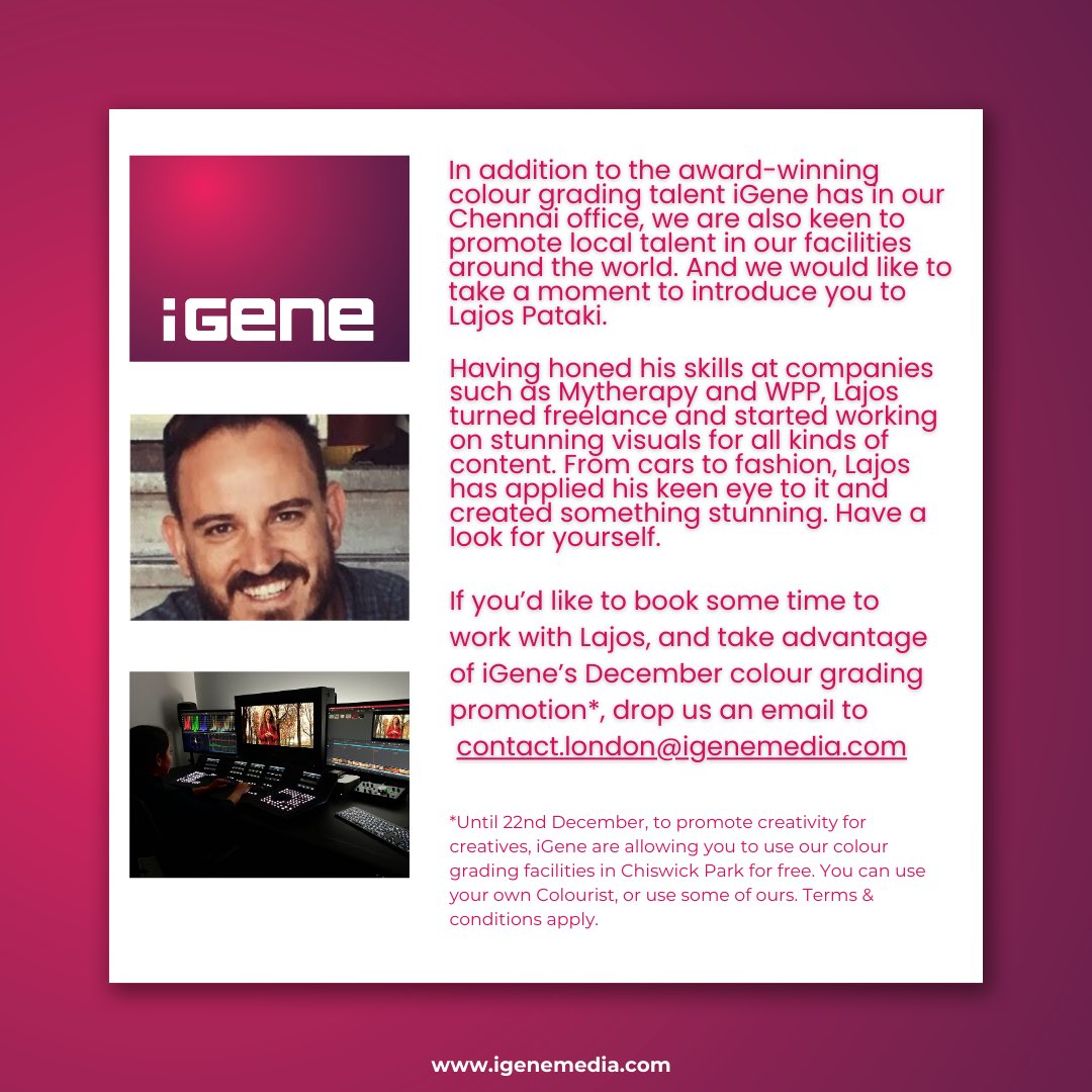 You can checkout Lajos Pataki’s  latest showreel here:

lnkd.in/eXWncAKY

#productivity #creativity #technology #postproduction #globalexpansion #careers #colourist  #colourgrading