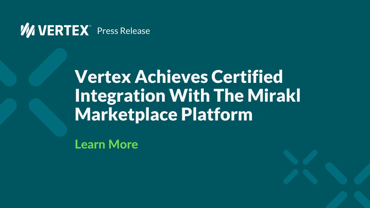 #Taxdetermination is a daily challenge for #taxprofessionals. Today, we are excited to announce the certified integration of Vertex O Series & the @Mirakl Marketplace Platform. Learn how this will help improve accuracy & consistency for tax teams: vrtx.tax/lQLz50QjIMe