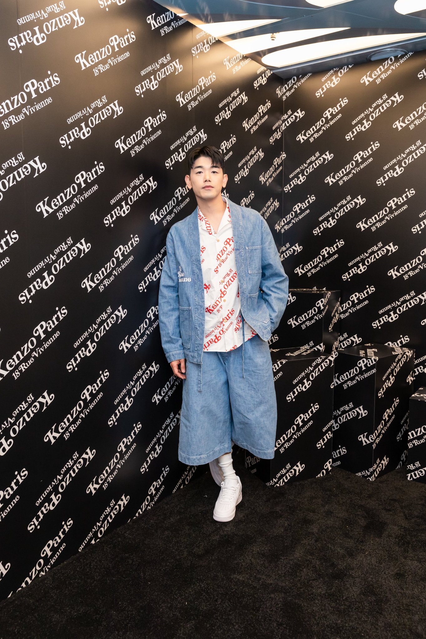 KENZO on X Friend of the House ericnamofficial wore the KENZO x VERDY denim kimono ensemble at the Seoul pop up store opening cocktail party. KENZOXVERDY https t M7L3Vmt2eT X