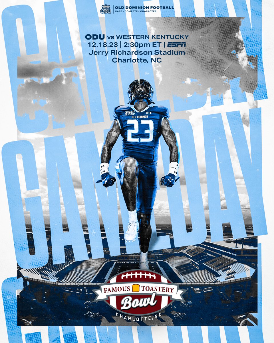 Wake Up, Monarch Nation! It’s GAMEDAY in Charlotte‼️🎳

🆚: Western Kentucky
⌚️: 2:30pm ET
📺: ESPN
📍: Jerry Richardson Stadium

#ReignOn | #DDT