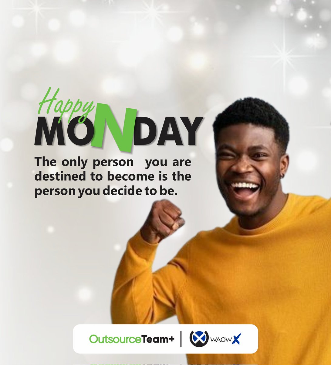 The only person you are destined to be is the person you decided to be.

Happy New Week
#waowxinnovations 
#waowxgroup 
#advertisingcompany 
#abujadigitalmarketing