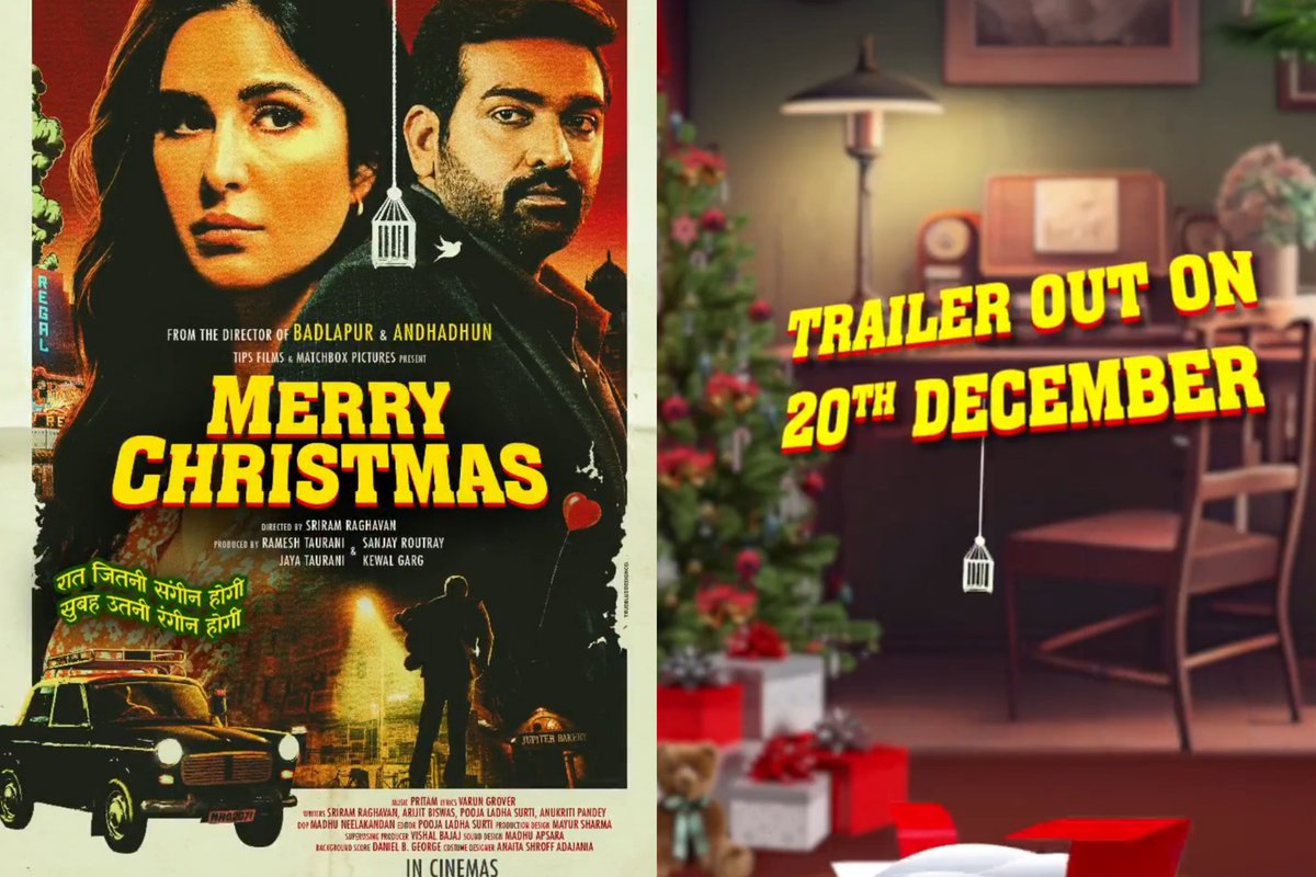 #MerryChristmas Trailer from 20th Dec.

Movie in theaters from 12th Jan 2024 🔥✨

Cast - #VijaySethupathi #KatrinaKaif #RadhikaSarathkumar

Music - #Pritam (Dangal, Barfi)

Direction - #SriramRaghavan (Andhadhun, Badlapur)