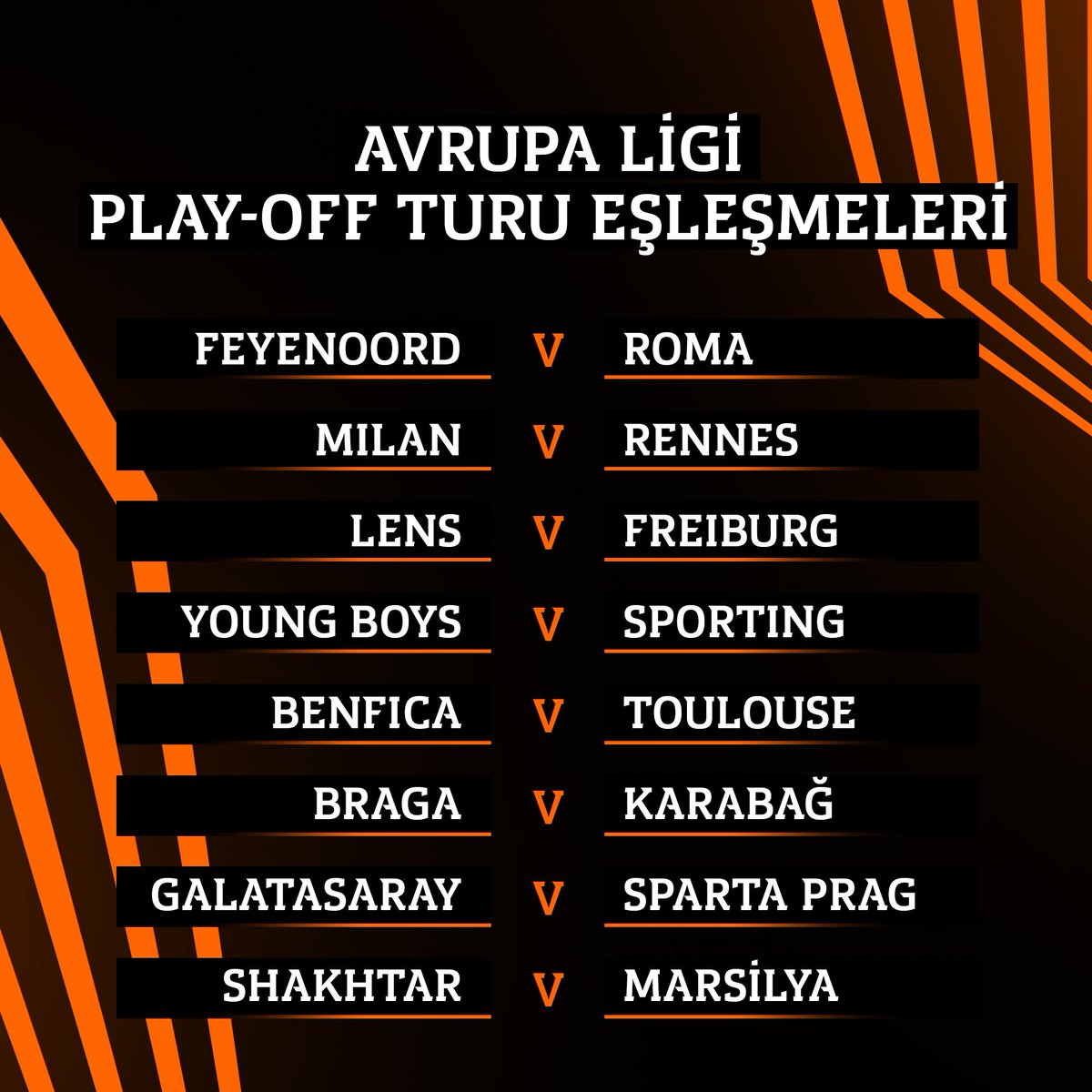 ✅ Avrupa Ligi'nde play-off turu eşleşmeleri belli oldu.

#AvrupaLigi #Galatasaray #Gameofbet #pazartesi #marmara #tadelle #ardaguler #realmadrid