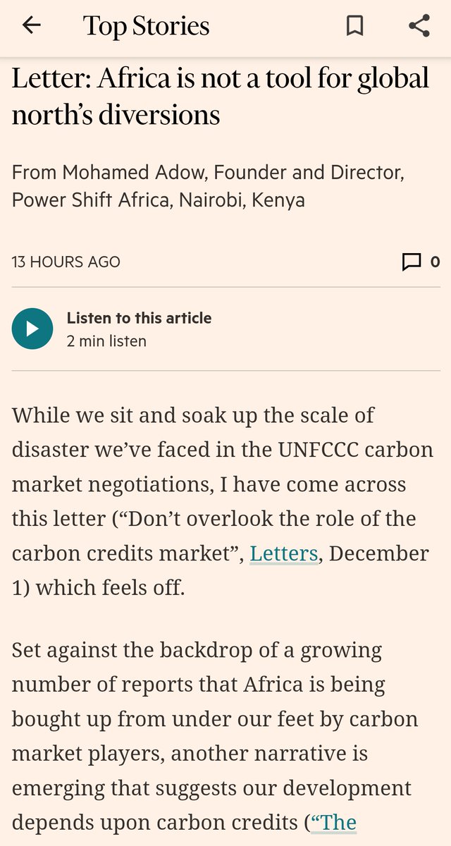 My letter in the Financial Times. 'Carbon markets are not the solution to a very real finance problem. Developed countries need to stop looking for ways to dodge their responsibilities and instead actually deliver on their financing promises.' ft.com/content/8f5cff…