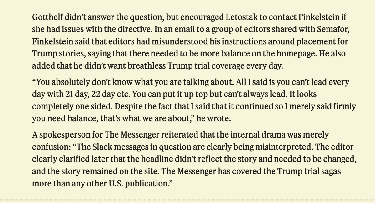 From last night's @semafor media newsletter: Editors at the Messenger clashed with publisher Jimmy Finkelstein over Trump coverage semafor.com/article/12/17/…