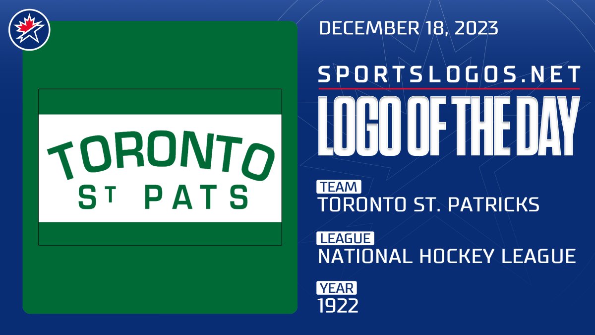 #LogoOfTheDay - December 18, 2023: Toronto St. Patricks Jersey (National Hockey League) circa 1922 See it on the site here: sportslogos.net/logos/view/997…