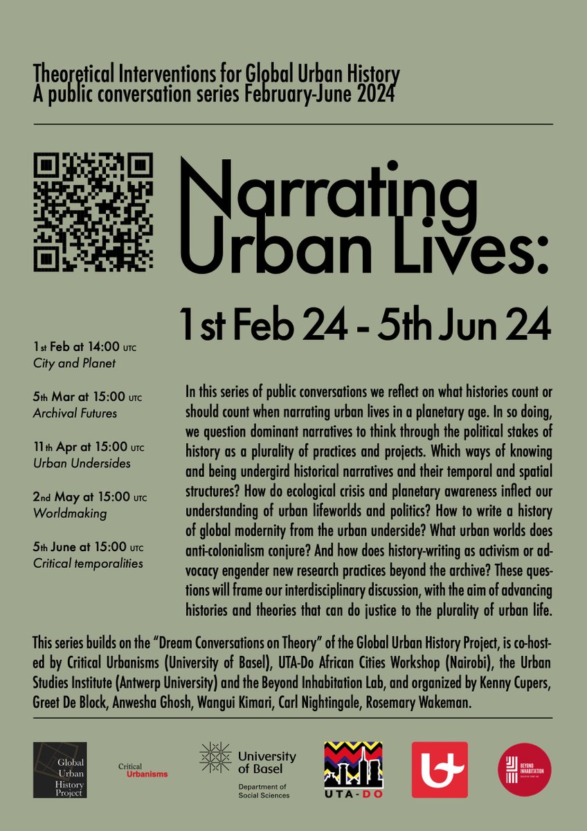 We're exciting to announce an upcoming GUHP public conversation series, 'Narrating Urban Lives,' which will take place *this Spring* This series builds on our Dream Conversations & will take place over zoom. Registration & full event details will be shared soon--stay posted!