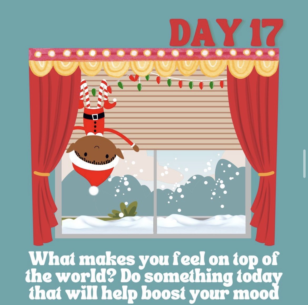 QHSPE's tweet photo. This little elf has been having a rest, but i’m back to share some ways to help your physical and mental health. If you haven’t seen our advent wall, here are the dates we haven’t posted! Always remember, rest is okay and you need to look after yourself! #overwhelmed #restisgood https://t.co/kz2OCqlvP4