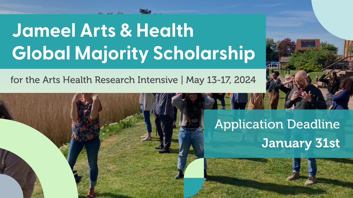 🎨 Arts Health Research Intensive Scholarship Opp 🚨 The immersive Arts Health Research Intensive training course is happening from May 13–17, 2024, at Snape Maltings in Suffolk, UK. Scholarships are now available! forms.office.com/pages/response…