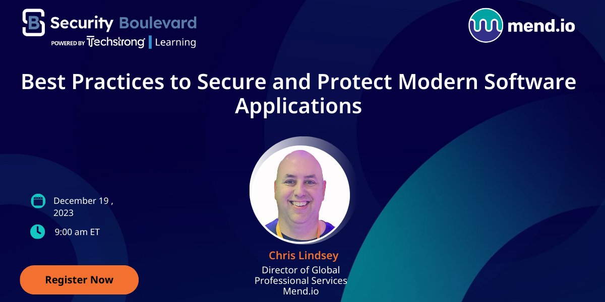 Join us for a @TechstrongLrn Experience where he reveals essential 🔒 #AppSec best practices along with 🌎 real-world examples and case studies highlighting successful AppSec implementations. Register now and tune in tomorrow ➡️ go.mend.io/482NuXa