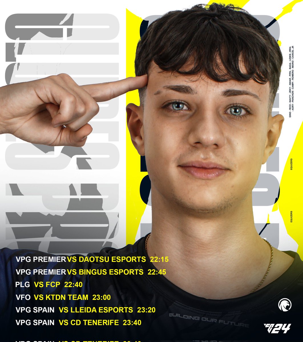 eQuizers (@equizersec) on Twitter photo ¡HOY JUGAMOS! • FIFA CLUBES PRO
🏆 <a href="/OfficialVPG/">Virtual Pro Gaming</a>
🆚 <a href="/BingusEsports/">BINGUS ESPORTS</a>
🆚 @DaotsuEAFC
🕢 21:45 - 22:15
🏆 <a href="/PLGeFootBall/">PLG efootball</a>
🆚 #FCP
🕢 22:40
🏆 <a href="/VFOspain/">VFO España</a>
🆚 <a href="/Pyreness_Club/">Pyreness Gaming</a>
🕢 23:00
🏆 <a href="/VPG_Spain/">Virtual Pro Gaming España</a>
🆚 @LleidaeSports_
🆚 <a href="/_CDTenerife/">CD Tenerife.</a>
🕢 23:20 - 23:40
Todos dentro está noche en ¡HOY JUGAMOS! • FIFA CLUBES PRO
🏆 <a href="/OfficialVPG/">Virtual Pro Gaming</a>
🆚 <a href="/BingusEsports/">BINGUS ESPORTS</a>
🆚 @DaotsuEAFC
🕢 21:45 - 22:15
🏆 <a href="/PLGeFootBall/">PLG efootball</a>
🆚 #FCP
🕢 22:40
🏆 <a href="/VFOspain/">VFO España</a>
🆚 <a href="/Pyreness_Club/">Pyreness Gaming</a>
🕢 23:00
🏆 <a href="/VPG_Spain/">Virtual Pro Gaming España</a>
🆚 @LleidaeSports_
🆚 <a href="/_CDTenerife/">CD Tenerife.</a>
🕢 23:20 - 23:40
Todos dentro está noche en