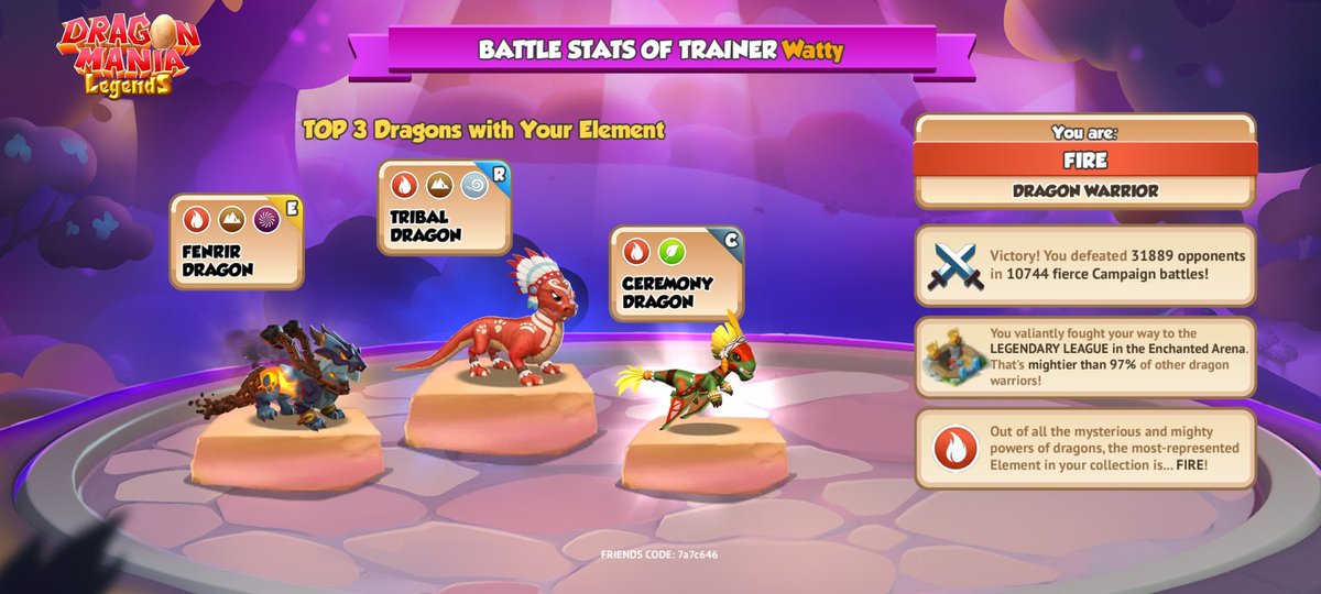 I'm a mighty #DragonHero in the wild world of #DML! Join me with the code 7a7c646 and defeat enemies with powerful dragons! gameloft.com/game/dragon-ma…