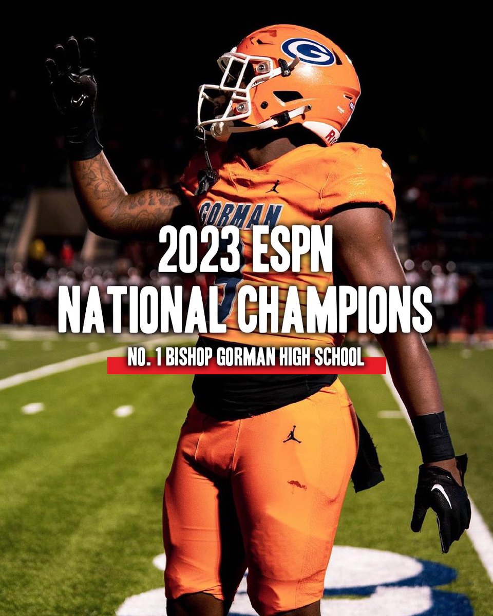 Congratulations to @BishopGormanFB the inaugural ESPN HS Football National Champions 🔥 The Gaels took over the top spot in the rankings in Week 8 and never looked backed finishing their dominant season with a perfect 12-0 record 🏆