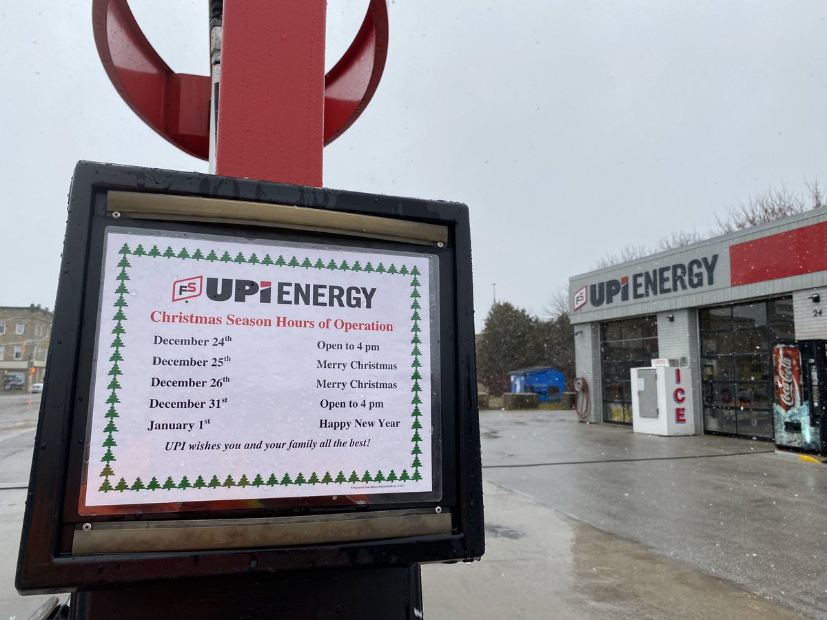 Here are our Holiday hours! 
Merry Christmas from UPI Seaforth!