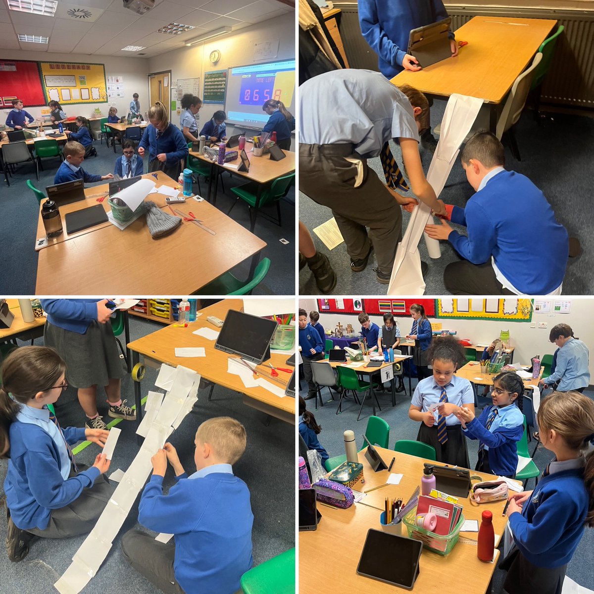 Merry #ChriSTEMas from P.6/5! Today, we helped a penguin stranded at the top of a rocky mountain. We had to design and then construct a sledge and a slide to help it down, with only 6 pieces of A4 and a roll of sellotape! 🐧🏔️🛷🛝 @OLAPrimaryGlas @PrimaryFisher @STEMglasgow