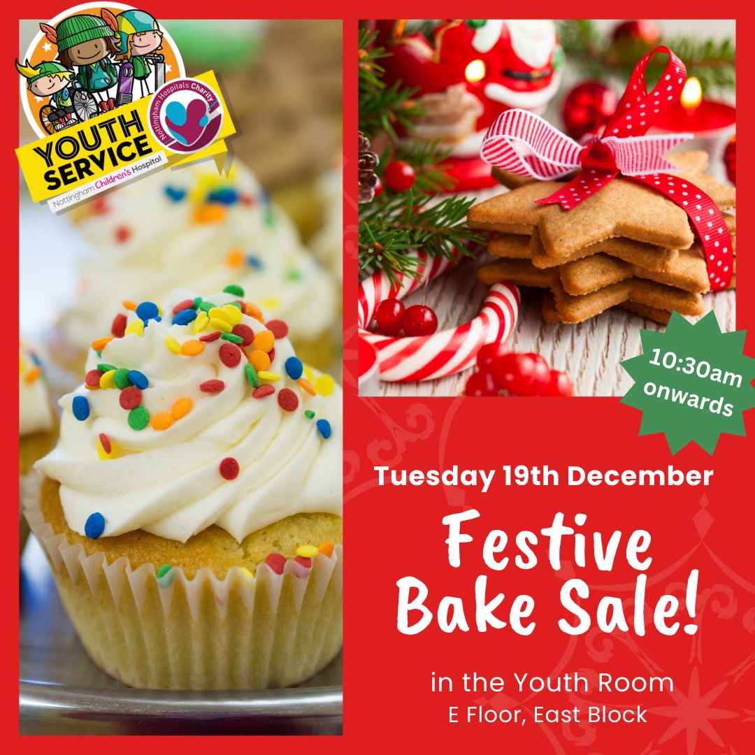 Don’t miss our festive Bake Sale tomorrow! 10:30am onwards in the Youth Room, E Floor, East Block 🎄 🧁