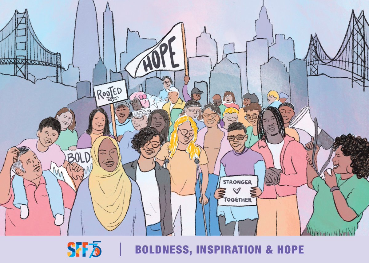 As we reflect on the past 75 years, the San Francisco Foundation is grateful you are part of our community. May the new year open our hearts as we continue our legacy of BOLDNESS, INSPIRATION, and HOPE. sff.org/sff-75th-anniv… Artwork by Alma Landeta