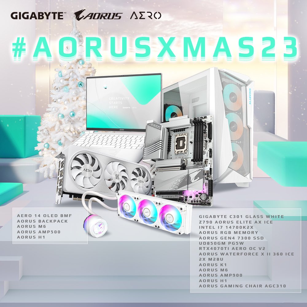 AORUS France (@aorus_france) on Twitter photo 🎉 C'est déjà Noël avec le #AORUSXMAS23 !
▫️RT + Follow <a href="/AORUS_France/">AORUS France</a>
▫️ Répondez avec le #AORUSXMAS23 pour choisir entre le PC fixe ou le PC portable !
2 gagnants tirés au sort le 2 janvier ! 🎉 C'est déjà Noël avec le #AORUSXMAS23 !
▫️RT + Follow <a href="/AORUS_France/">AORUS France</a>
▫️ Répondez avec le #AORUSXMAS23 pour choisir entre le PC fixe ou le PC portable !
2 gagnants tirés au sort le 2 janvier !