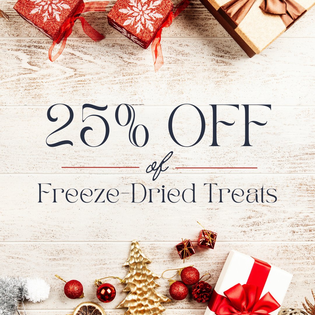 Today only, get 25% off freeze-dried pet treats at PurePheasant.com. This is the perfect opportunity to grab those last minute stocking stuffers for your pets! No coupon is needed, offer ends at midnight 12/18.

#pettreats #giftsforpets #dogtreats #cattreats #dogs #cats