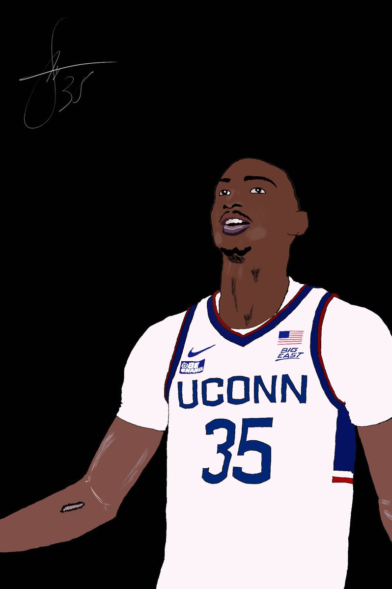 Samson Johnson's favorite class at UConn is public speaking. He draws a lot in his free time, pictures of himself in uniform. Of course, he dunks quite often. Fun getting to know more about his Togo-Senegal-Florida-Jersey-Connecticut journey. ctinsider.com/sports/uconn-m…