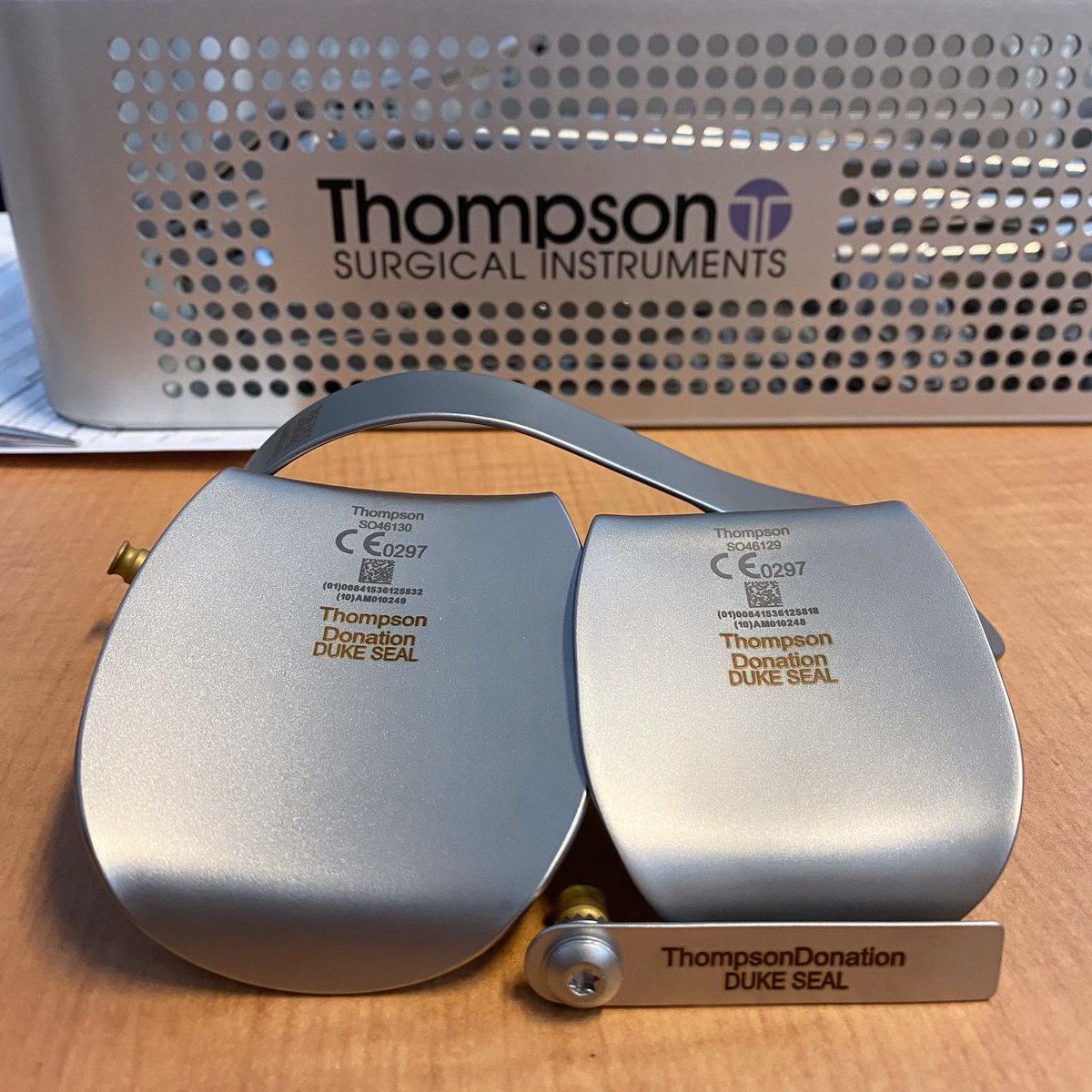 So @ThompsonRetract got it right - the best gifts are the personalized kind. We can’t wait to use this beautiful retractor to teach our residents & med students how to set it up before they see it in the OR - she only looks complicated! @DukeSurgRes #dukeseal
#thompsonretractor