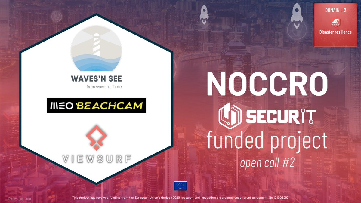 🔎SecurIT OC2 funded projects Zoom#12 #NOCCRO The project focuses on coastal risk monitoring. A network of cameras will help collect key parameters to form a complex database to provide end-users with a risk assessment and monitoring tool. Learn more ➡securit-project.eu/funded-project…