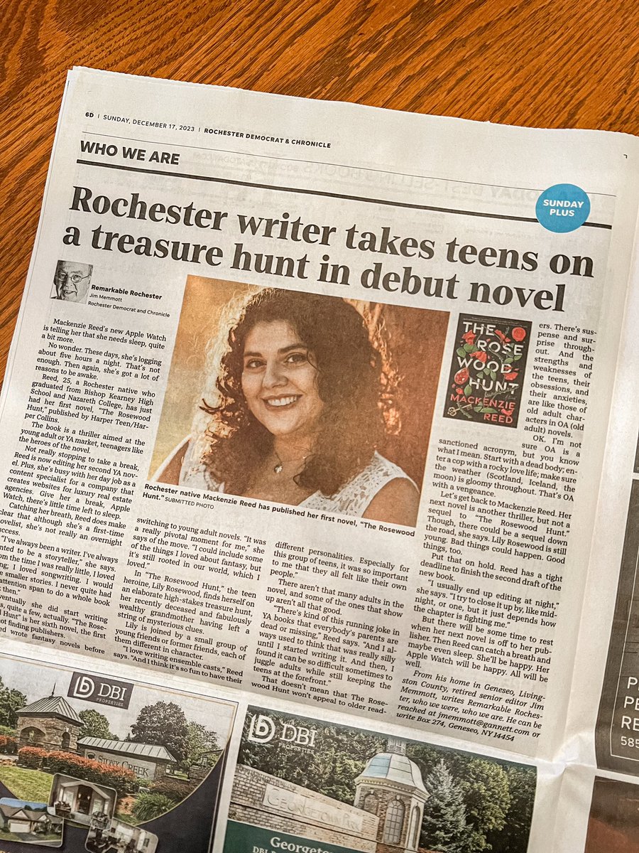 if you get the Democrat &amp; Chronicle Sunday paper, you might have seen me chilling on page 6D yesterday📰

biggest thank you to Jim Memmott for the lovely conversation + write up + for making me realize I probably need more sleep, made evident by the fact I woke up sick today🤧