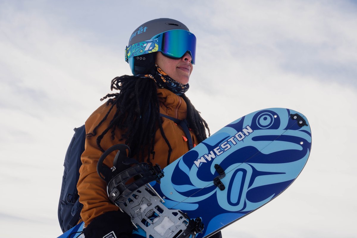 Tlingit artist @CrystalWorl of @TricksterCo hits the slopes w a limited-edition snowboard from the Haa Aaní Alliance: a truly beautiful winter sports collection that benefits @wildsalmoncntr. Salmon, snow, and holiday shopping, all in one place! bit.ly/3Sja8pl