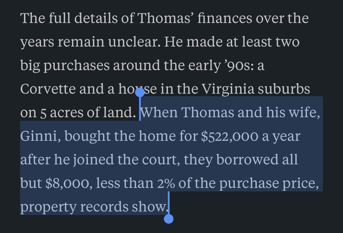So who gave Clarence Thomas a $514,000 mortgage with only $8,000 down? propublica.org/article/claren…