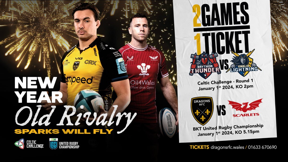 Dragons RFC ๐ (@dragonsrfc) on Twitter photo ๐๏ธ๐ฟ๐๐๐ฝ๐๐ ๐๐๐ผ๐ฟ๐๐ | <a href="/rodneyparade/">Rodney Parade</a> to host inaugural clash between Gwalia Lightning & Brython Thunder in <a href="/CelticRugbyComp/">Celtic Challenge</a> โ as part of a huge NYD double-header of action at the home of ๐
โถ๏ธ tinyurl.com/3y8ny422
๐๏ธ eticketing.co.uk/dragons/
#WeAreGwentRugby ๐๏ธ๐ฟ๐๐๐ฝ๐๐ ๐๐๐ผ๐ฟ๐๐ | <a href="/rodneyparade/">Rodney Parade</a> to host inaugural clash between Gwalia Lightning & Brython Thunder in <a href="/CelticRugbyComp/">Celtic Challenge</a> โ as part of a huge NYD double-header of action at the home of ๐
โถ๏ธ tinyurl.com/3y8ny422
๐๏ธ eticketing.co.uk/dragons/
#WeAreGwentRugby