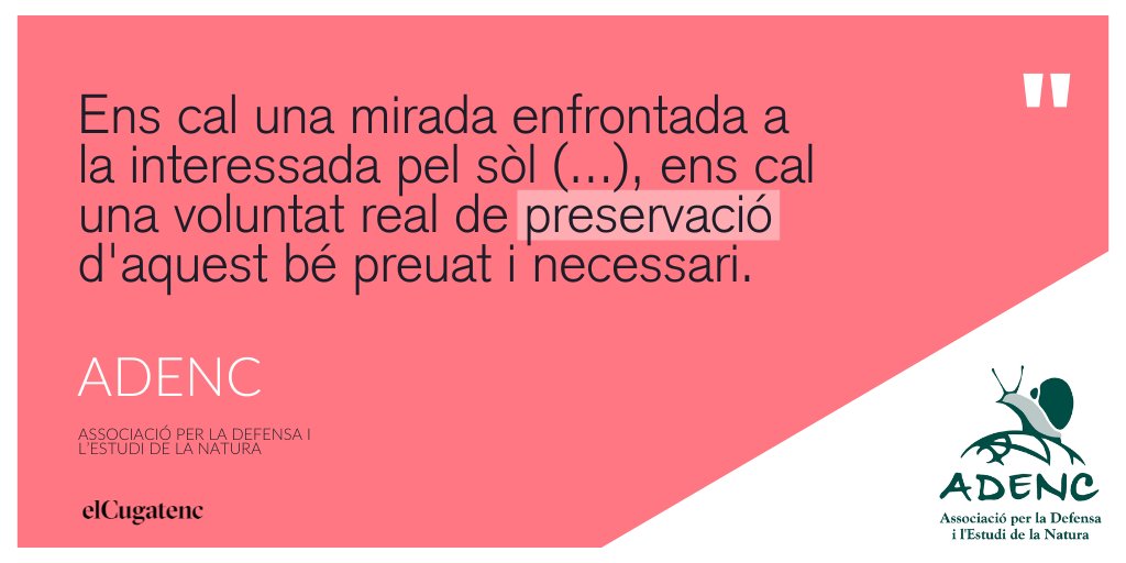SENT CUGAT ✏️ || L'<a href="/Adenc1982/">ADENC</a> defensa la protecció del sòl, especialment en entorns urbans i el seu entorn: "El sòl també és essencial per a la salut dels ecosistemes". 

elcugatenc.cat/opinio/93373/e… #SantCugat