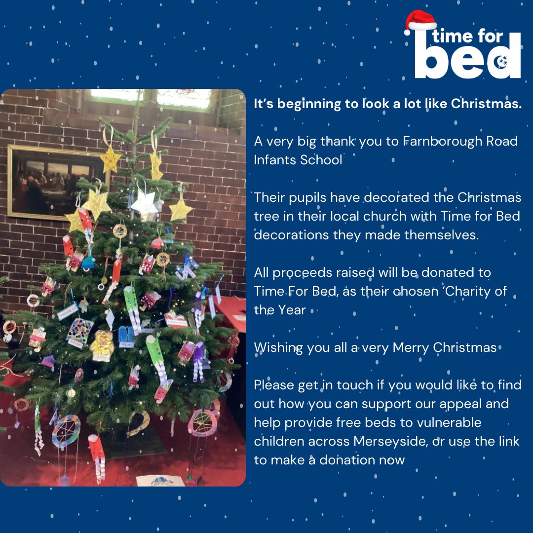 It’s beginning to look a lot like Christmas 🎄 A very big thank you to @FRIS_PTA 🎅 Donate today: justgiving.com/campaign/timef… #timeforbed #christmas #liverpool