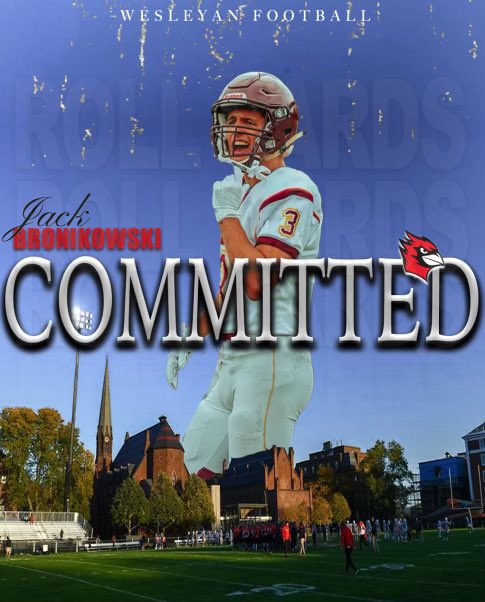 Jack Bronikowski (@jbronikowski1) on Twitter photo Blessed to announce my commitment to the admissions process at Wesleyan University! Thank you to my family, coaches, trainers, and friends for helping me along my journey. Roll Cards!
<a href="/SummitJerseyFB/">Summit Hilltopper Football</a> <a href="/Airsportsgroup1/">Airsportsgroup</a> <a href="/nextlvlculture/">Next Level Culture</a> <a href="/Wes_Football/">Wesleyan University Football</a> Blessed to announce my commitment to the admissions process at Wesleyan University! Thank you to my family, coaches, trainers, and friends for helping me along my journey. Roll Cards!
<a href="/SummitJerseyFB/">Summit Hilltopper Football</a> <a href="/Airsportsgroup1/">Airsportsgroup</a> <a href="/nextlvlculture/">Next Level Culture</a> <a href="/Wes_Football/">Wesleyan University Football</a>