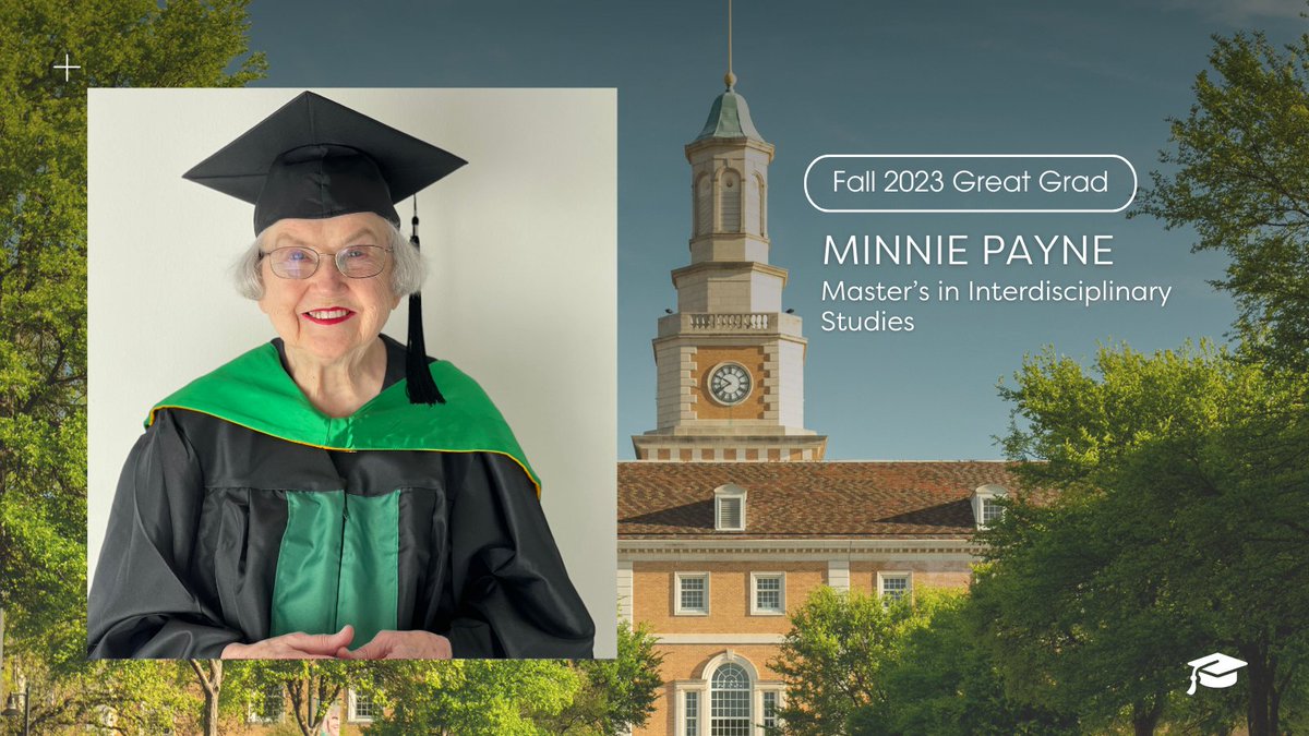 What will you be doing at 90?

For Minnie Payne, it’s graduating with a master’s degree! Age is just a number for this #UNTGreatGrad and @UNTGradSchool student.

Minnie’s proving that hard work can bring success at any age.

Read her story: bit.ly/3GIJyPl